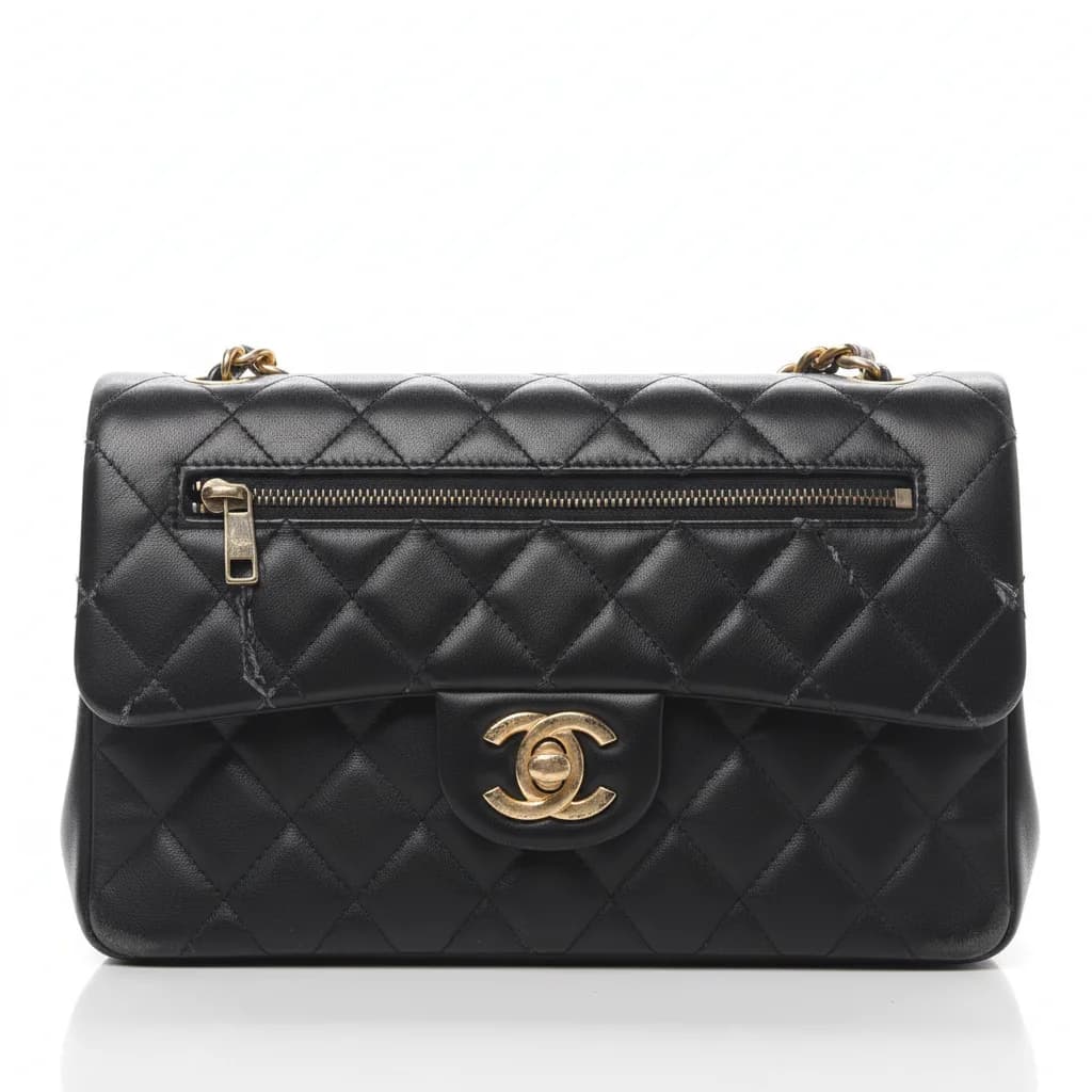 Chanel Classic Flap — Reißverschluss — Vorher