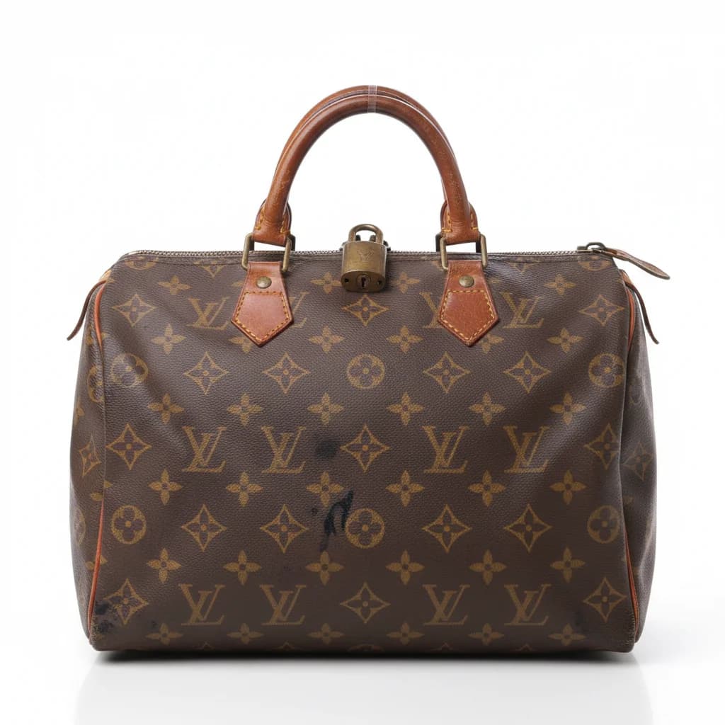 Louis Vuitton Speedy — Fleckenentfernung — Vorher